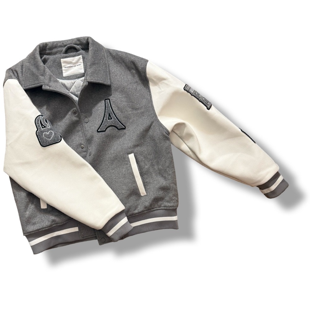 Gray And White Varsity Jacket - image 1